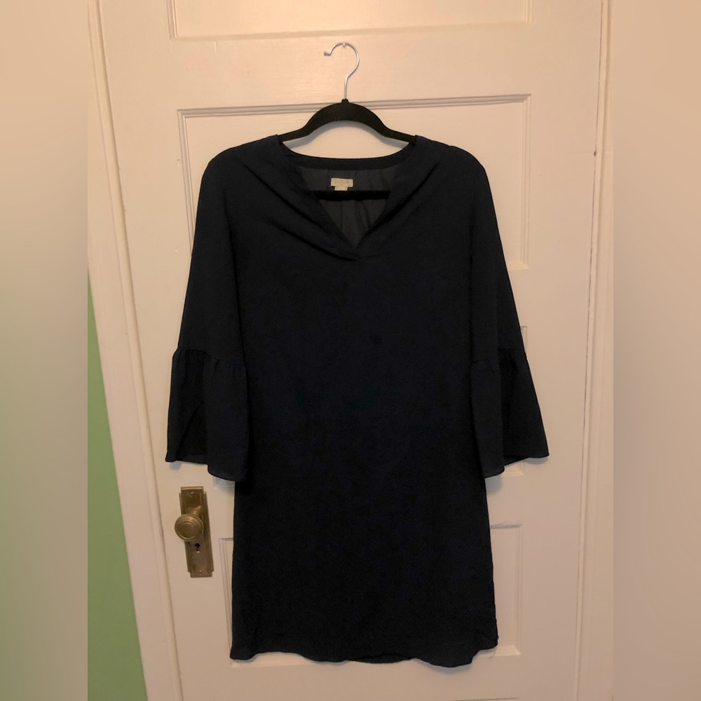 Navy blue size 2 J.Crew bell sleeve dress